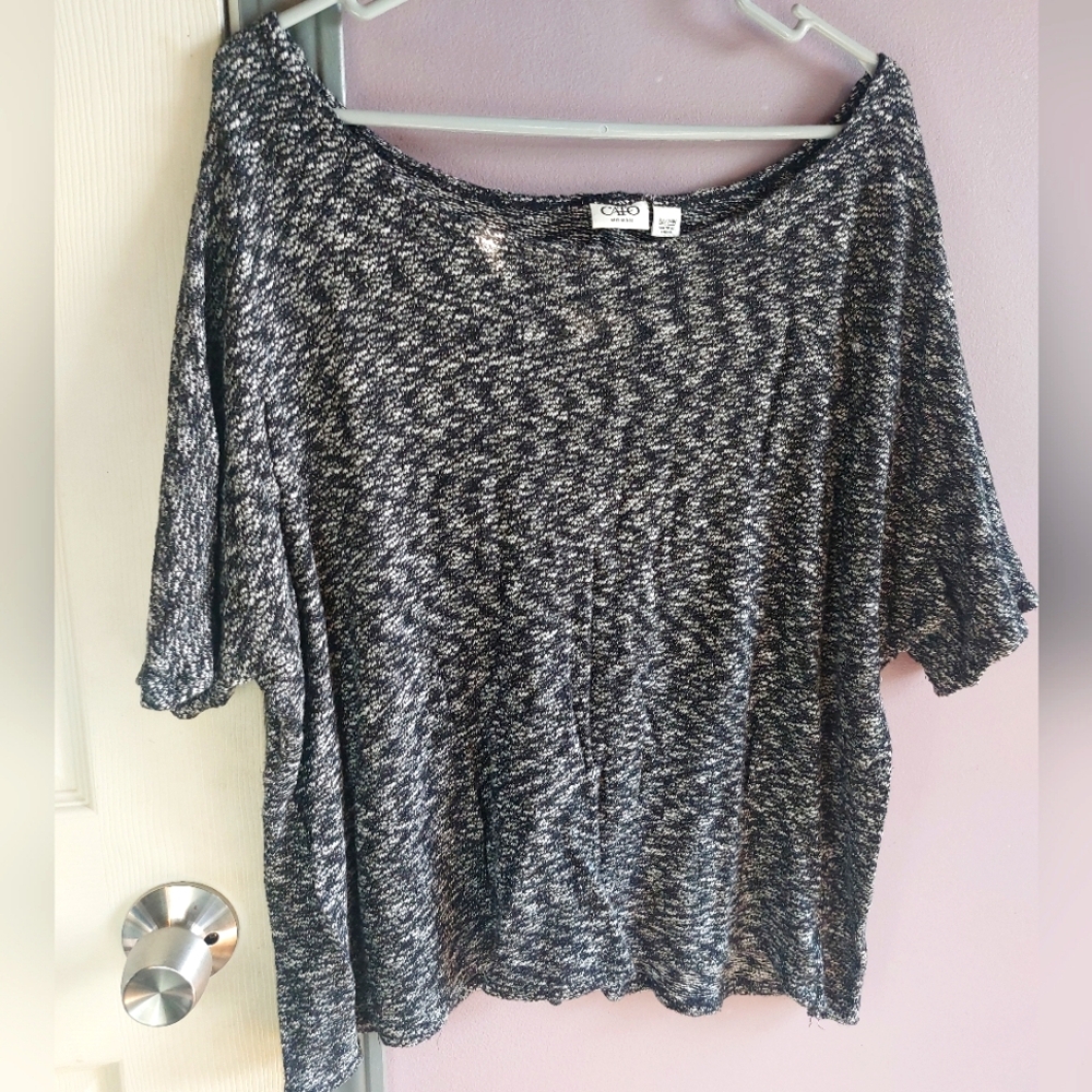 Cato Black and White Knit Top 22/24